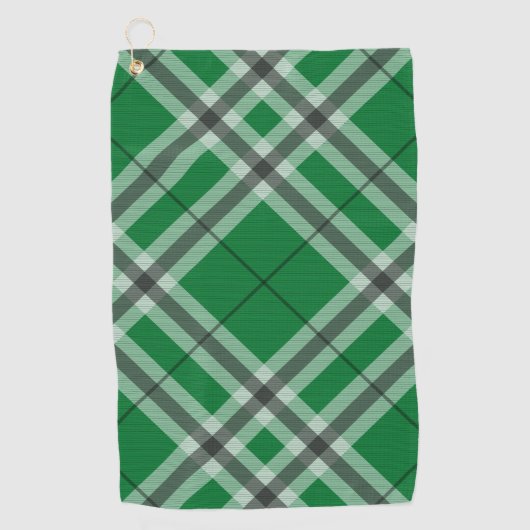 Serviette De Golf Conception verte de style de plaid (Devant)