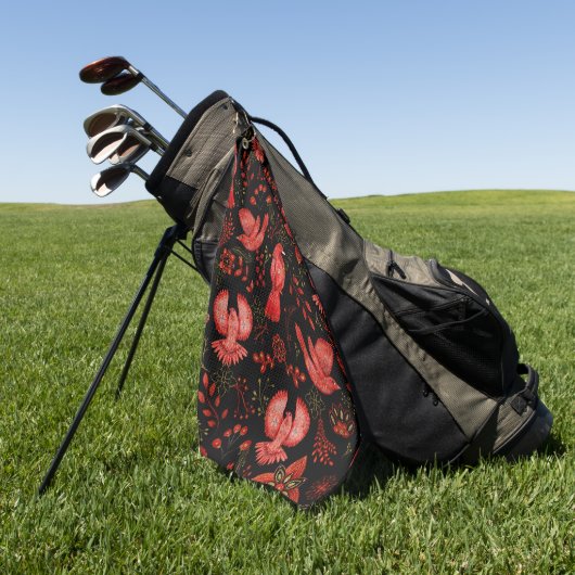 Serviette De Golf Conceptions de motifs floraux et feuillus vibrants (Vert)