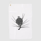 Serviette De Golf Cône de pin avec aiguilles (Devant)