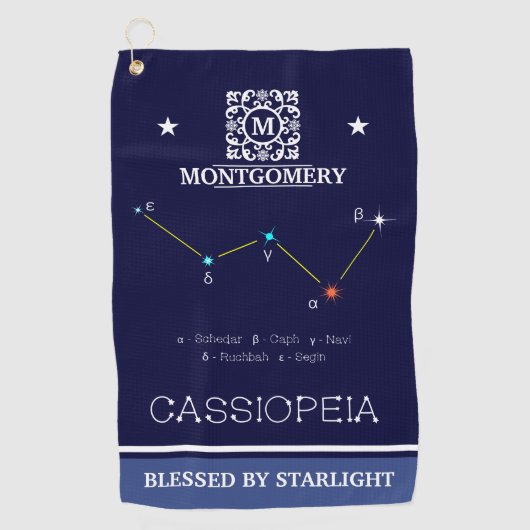 Serviette De Golf Constellation de l'hémisphère Nord Cassioipeia (Devant)