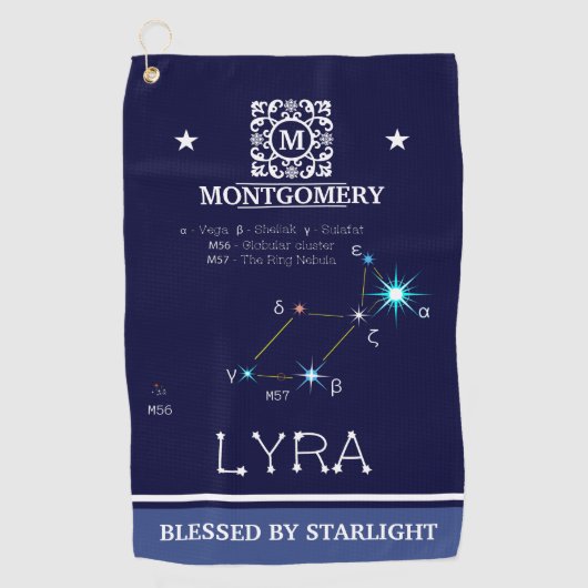 Serviette De Golf Constellation de l'hémisphère Nord Lyra (Devant)