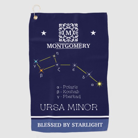 Serviette De Golf Constellation de l'hémisphère Nord Ursa mineure (Devant)