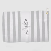 Serviette De Golf Contemporain Faux Argent Ombre Gris (Horizontal)