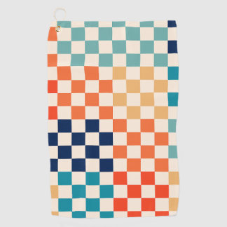Serviette De Golf Contrôle coloré À damiers Motif de tableau de bord