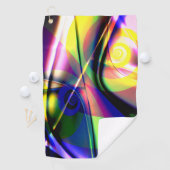 Serviette De Golf Convex tordu bleu un fantôme en spirale jaune sur  (En situation)