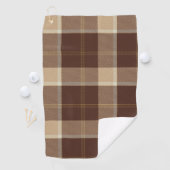 Serviette De Golf Cookies et crème TARTAN Brown Monogramme (En situation)