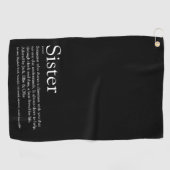 Serviette De Golf Cool Black and White Fun Sister Définition (Horizontal)