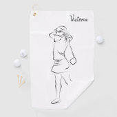 Serviette De Golf Cool Blanc Moderne Ajouter Votre Nom Customisé Dam (En situation)