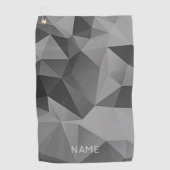 Serviette De Golf Cool de conception géométrique en gris noir poli A (Devant)