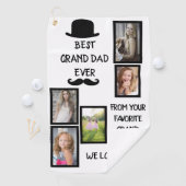 Serviette De Golf Cool Meilleur Grand Papa Jamais Noir Script Photo  (En situation)