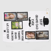 Serviette De Golf Cool Meilleur Grand Papa Jamais Noir Script Photo  (Horizontal)