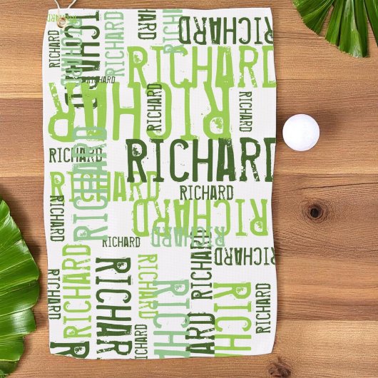Serviette De Golf cool & moderne citron vert nom, Typographie