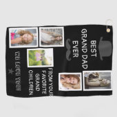 Serviette De Golf Cool noir meilleur grand père jamais noir script p (Horizontal)