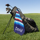 Serviette De Golf Cool Rouge Blanc Bleu Chevrons Monogram Golf Servi (Vert)
