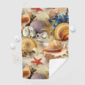 Serviette De Golf Coques de mer sur la plage (En situation)