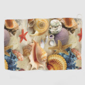 Serviette De Golf Coques de mer sur la plage (Horizontal)