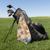 Serviette De Golf Coques de mer sur la plage (Vert)