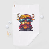 Serviette De Golf Coquette Highland Cow Bubblegum Tshirt Design, Hol (En situation)