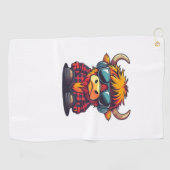 Serviette De Golf Coquette Highland Cow Bubblegum Tshirt Design, Hol (Horizontal)