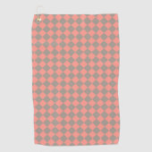 Serviette De Golf Coral Gray Checker Diamond Pattern (Devant)