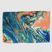 Serviette De Golf Coral N Bleu Plage Sud-Ouest Abstrait (Horizontal)