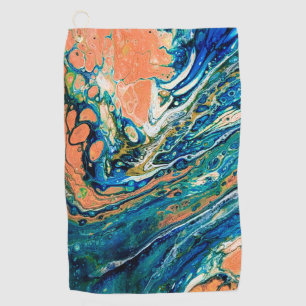 Serviette De Golf Coral N Bleu Plage Sud-Ouest Abstrait