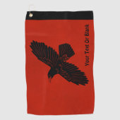 Serviette De Golf Corbeau rouge (Devant)
