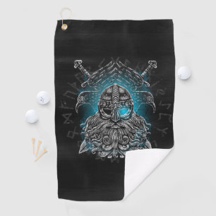 Serviette De Golf Corbeaux d'Odin Mythologie Viking Valhalla attend