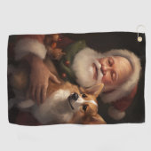 Serviette De Golf Corgi avec Noël Festif du Père Noël (Horizontal)