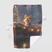 Serviette De Golf Corgi Christmas Festive Voyage (En situation)