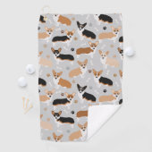 Serviette de golf Corgi Dog Paws et Bones (En situation)