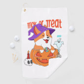 Serviette De Golf Corgi Halloween (En situation)