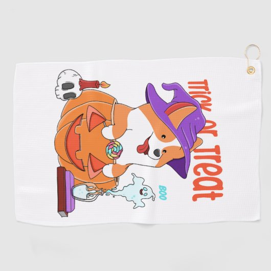 Serviette De Golf Corgi Halloween (Horizontal)