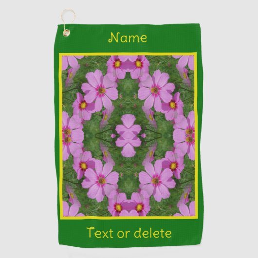 Serviette De Golf Cosmos rose Fleurs de marguerite Nature Personnali (Devant)
