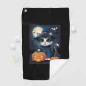 Serviette De Golf Costume Chat Cute Halloween Et Citrouille (En situation)