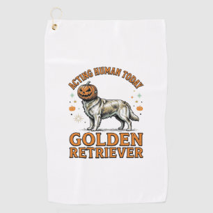 Serviette De Golf Costume de chien Citrouille de Halloween pour Gold