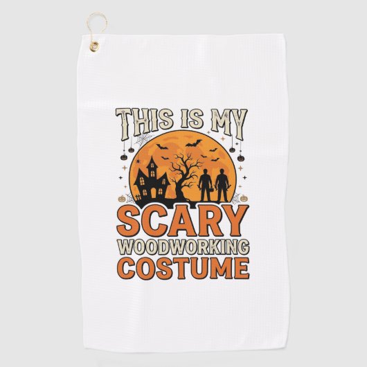 Serviette De Golf Costume de menuiserie effrayant Halloween Design V (Devant)