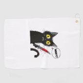 Serviette De Golf Costume d'Halloween Chat Noir Quel Amoureux des ch (Horizontal)