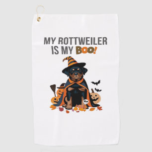 Serviette De Golf Costume d'Halloween Rottweiler Mon Rottweiler est