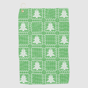 Serviette De Golf Cosy sapin de Noël affreux pull à damiers motif