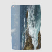 Serviette De Golf Côte rocheuse d'Aruba et océan bleu (Devant)