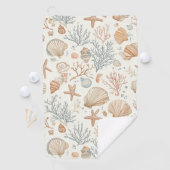 Serviette De Golf Côtière rustique - Coquillages, Starfish, Reef (32 (En situation)