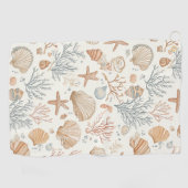 Serviette De Golf Côtière rustique - Coquillages, Starfish, Reef (32 (Horizontal)