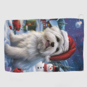 Serviette De Golf Coton De Tulear Winter Wonderland Christmas Joy (Horizontal)