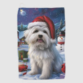 Serviette De Golf Coton De Tulear Winter Wonderland Christmas Joy (Devant)