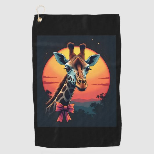 Serviette De Golf Cou de girafe comme un Rollercoaster Run Funny Ret (Devant)