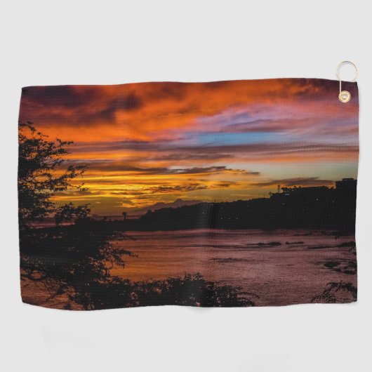 Serviette De Golf Coucher de soleil à Praia, Cap Vert (Horizontal)