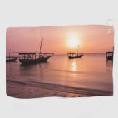 Serviette De Golf Coucher de soleil à Zanzibar (Horizontal)