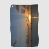 Serviette De Golf Coucher de soleil avec voiliers Paysage tropical P (Devant)