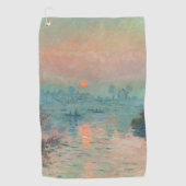 Serviette De Golf Coucher de soleil de Monet sur la Seine Impression (Devant)
